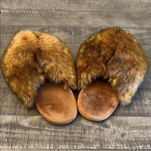 Target Brown Faux Fur Slide Slippers